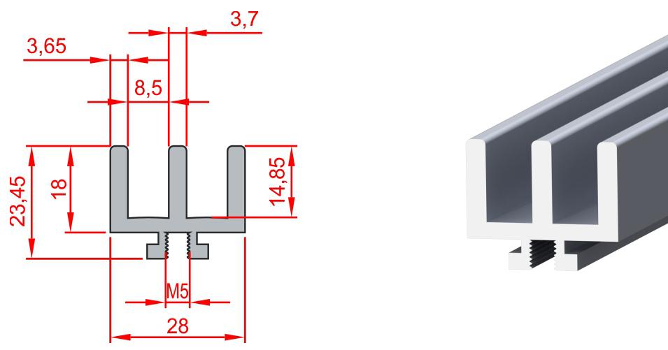 18X28 SÜRGÜ PROFİLİ 30'LUK
