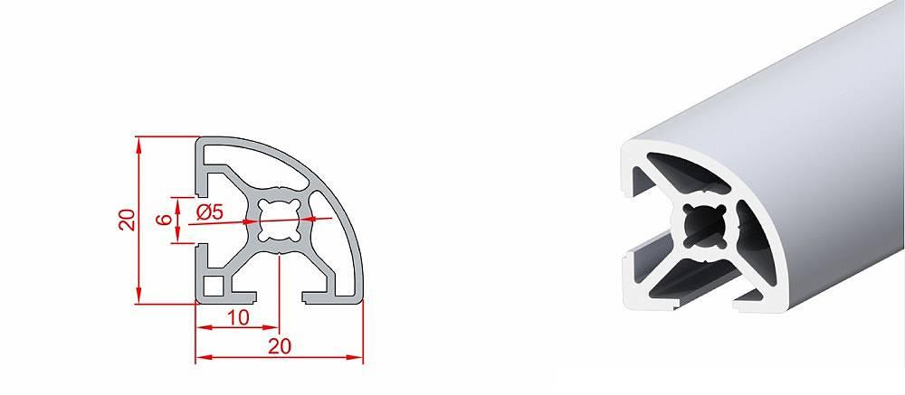 20X20 RADİUSLU SİGMA PROFİL