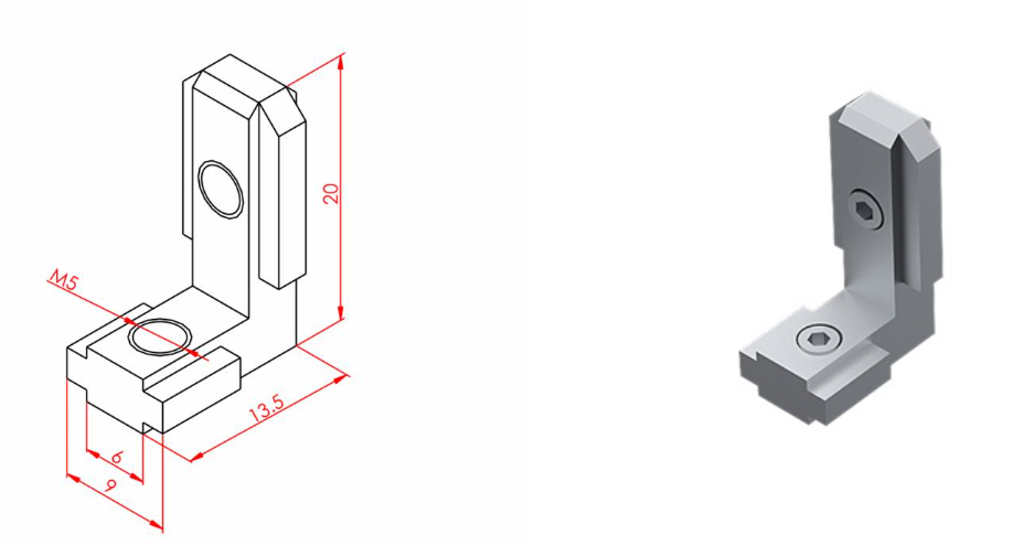 20X25 GİZLİ KÖŞE BAĞLANTI